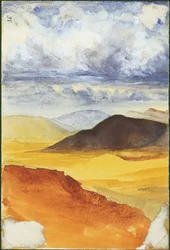 Pustynny krajobraz (wc i ołówek na papierze)